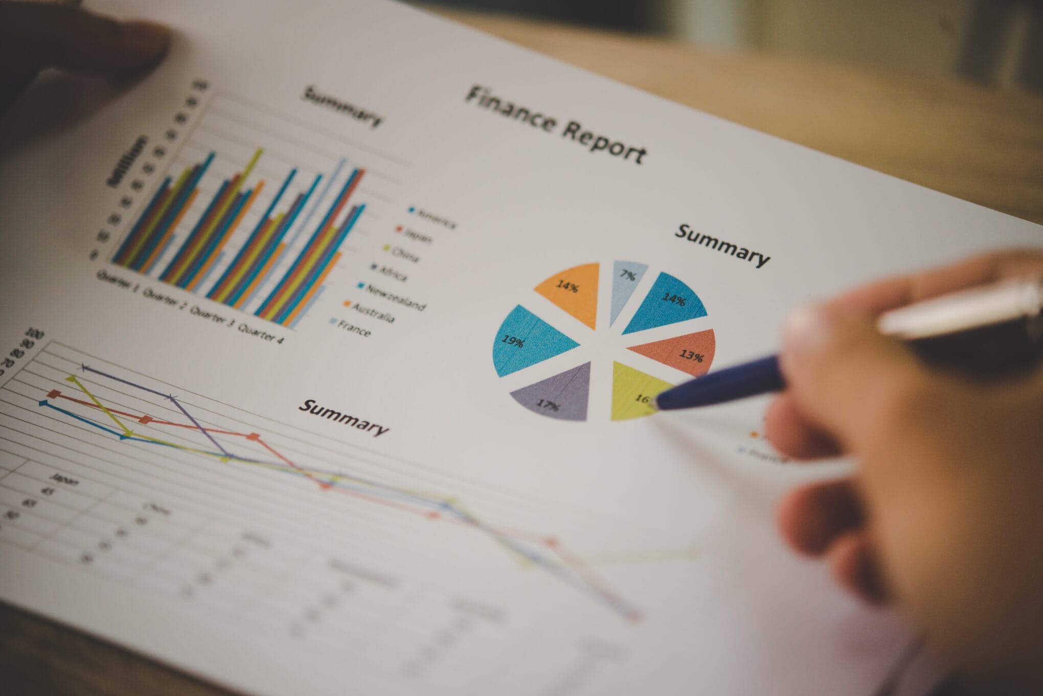 Manager analysing performance data