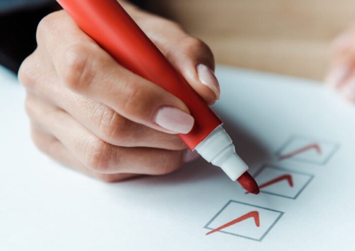 Checklist being ticked off
