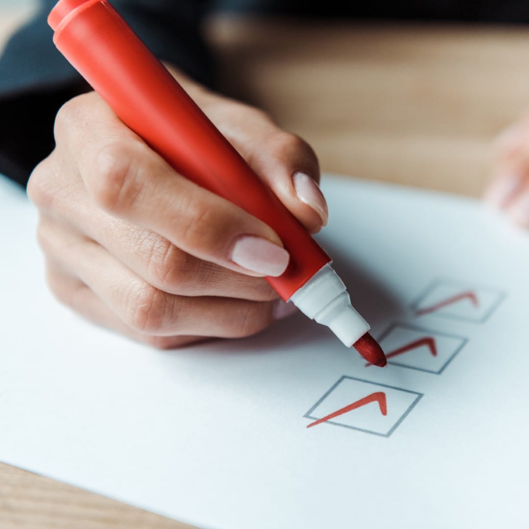 Checklist being ticked off